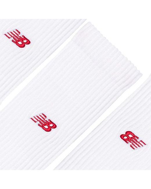 New Balance White Active Premium Crew 3 Pack Socks 3 Pack