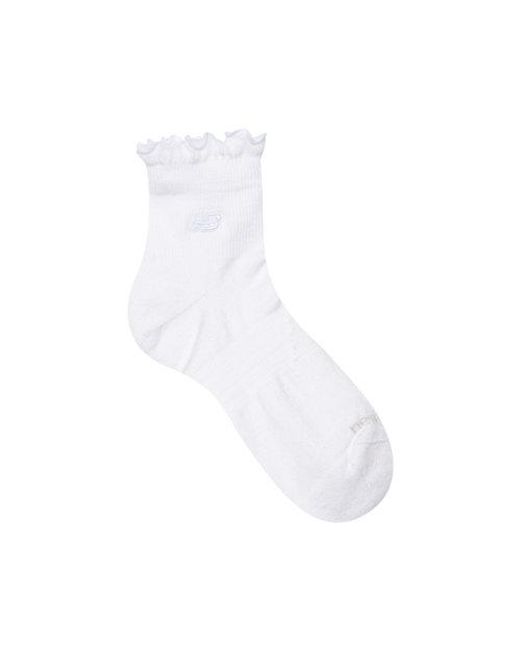 New Balance White Active Premium Ruffle Socks 1 Pair