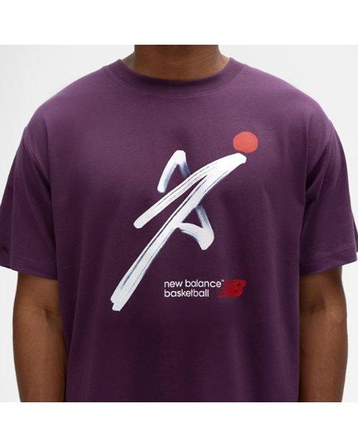 New Balance Multicolor Basketball Painted T-Shirt for men