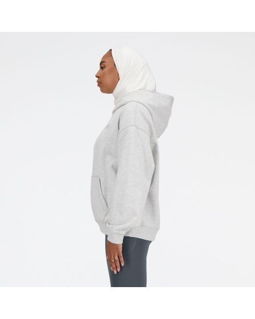 New Balance Gray Athletics french terry hoodie in grau