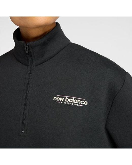 New Balance Black Reimagined Fleece Half Zip