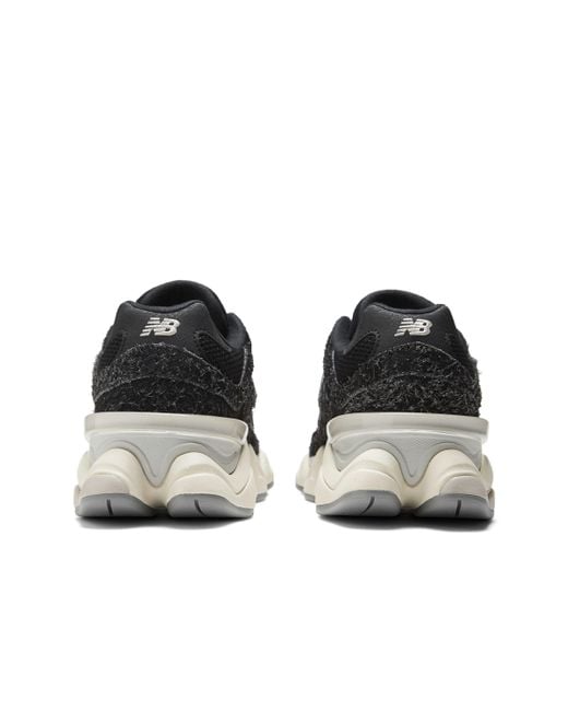 New Balance 9060 In Black/white/grey Leather