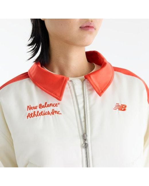 New Balance White Sport Legacy Stadium Jacket