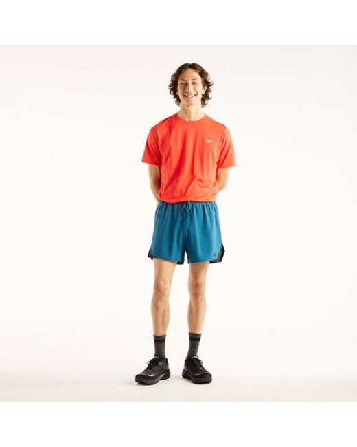 New Balance Blue Rc Essential Short 5" for men
