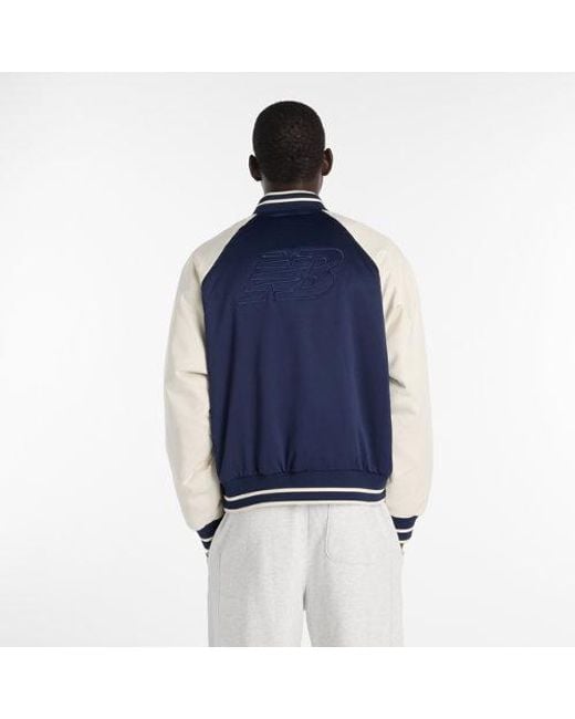 New Balance Blue Athletics Varsity Jacket for men