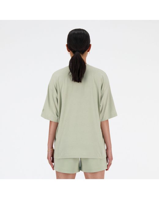 New Balance Green Hyper Density Jersey Oversized T-shirt In Cotton Jersey