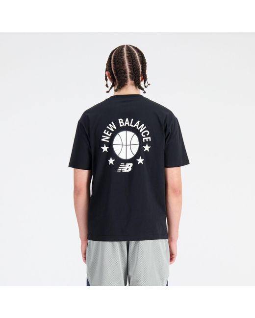 New Balance Hoops essentials t-shirt in schwarz in Black für Herren