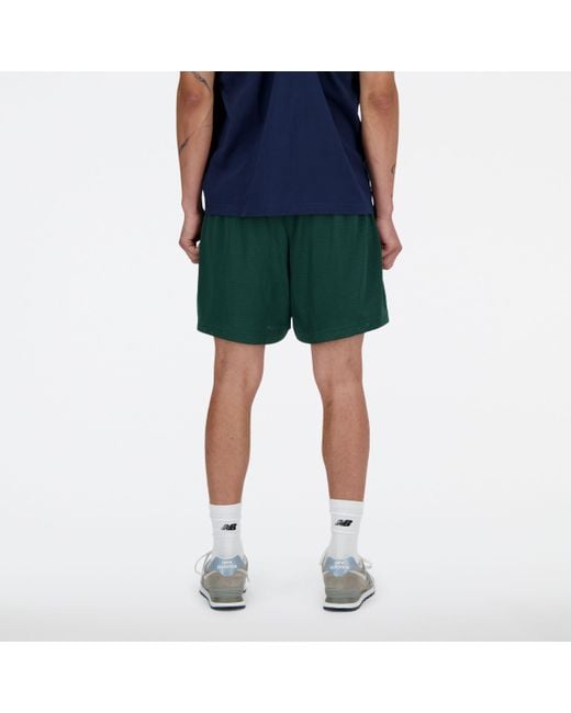 New Balance Blue Sport Essentials Mesh Short 5" In Green Poly Knit for men