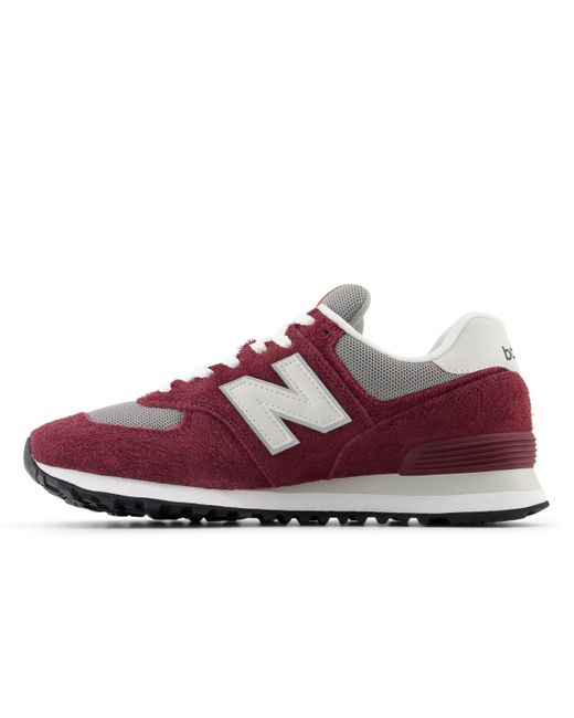 New Balance Red 574 In Purple/grey Suede/mesh for men