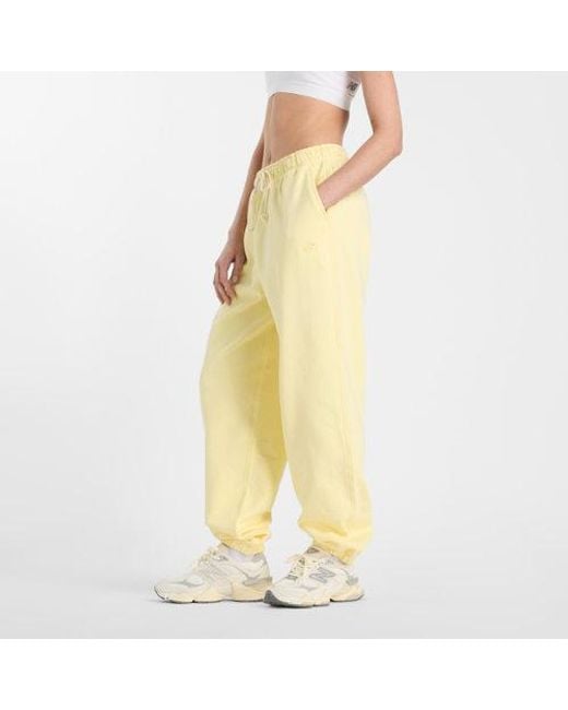Femme Athletics French Terry Jogger En, Coton, Taille New Balance en coloris Yellow