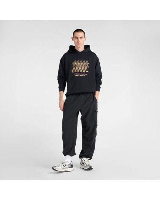 New Balance Black London Edition Athletics Graphic French Terry Crew 2 for men