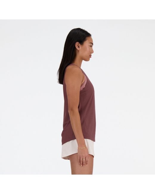 New Balance Red Jacquard Slim Tank In Brown Poly Knit