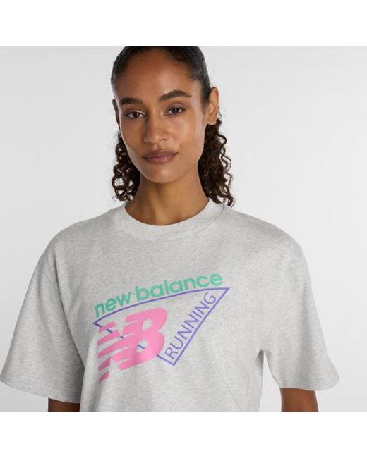 New Balance White Classic Tri-Logo T-Shirt