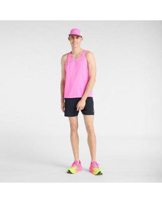 New Balance Pink London Edition Rc Essential Singlet for men