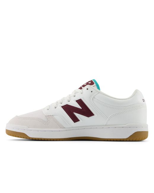 New Balance 480 In White/purple/green Leather for men