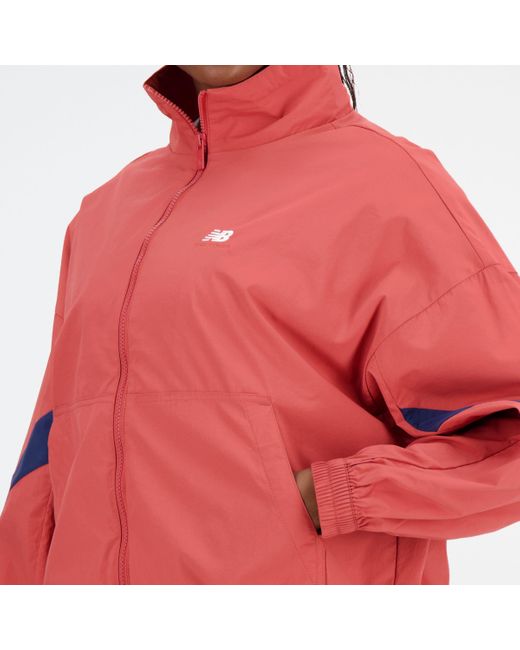 New Balance Athletics Remastered Woven Jacket In Red Polywoven