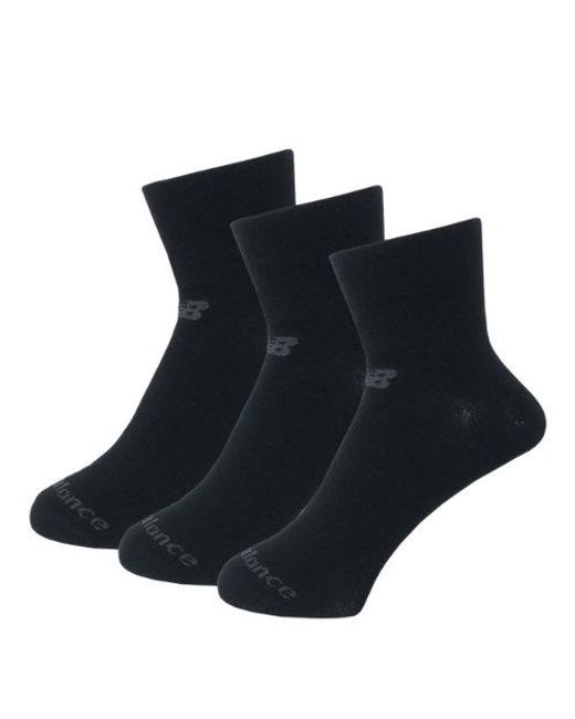 Performance Cotton Flat Knit Ankle Socks 3 Pack En, Taille New Balance en coloris Blue