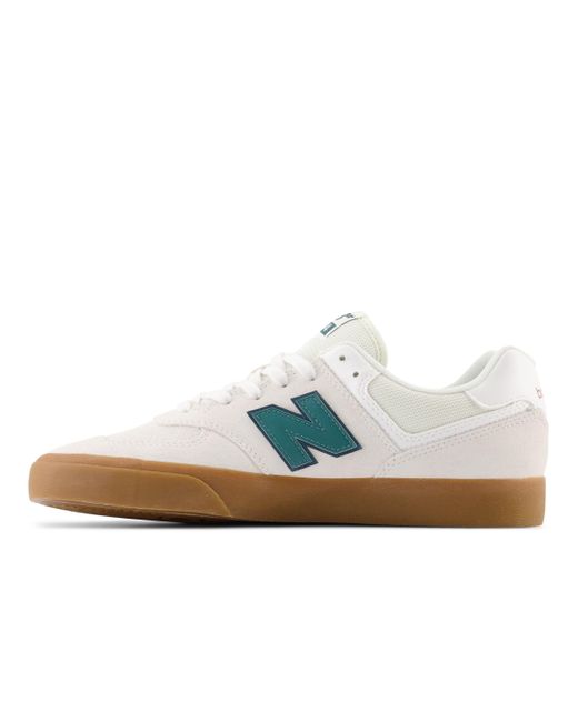 New Balance Nb Numeric 574 Vulc In White/green Suede/mesh for men