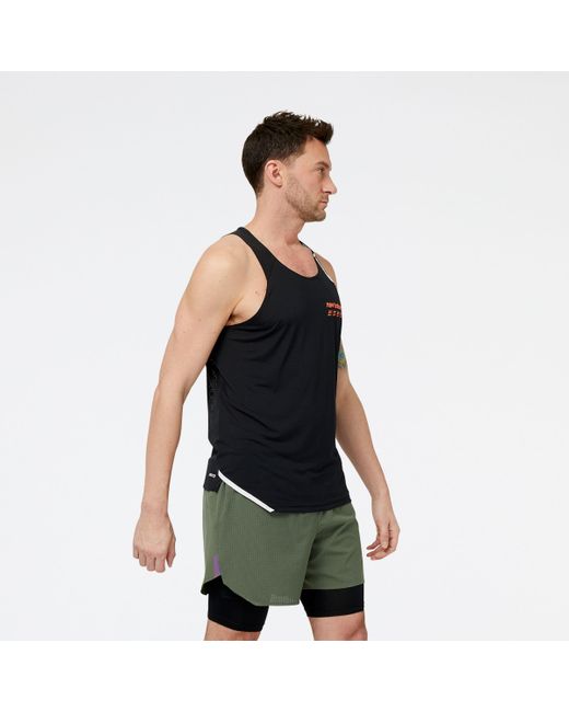 New Balance Accelerate Pacer Singlet In Black Poly Knit for men