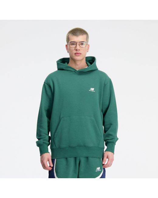New Balance Hoops fleece hoodie in grün in Green für Herren