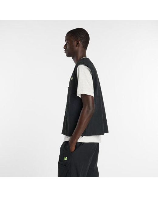 New Balance Black Castlefield Woven Vest for men