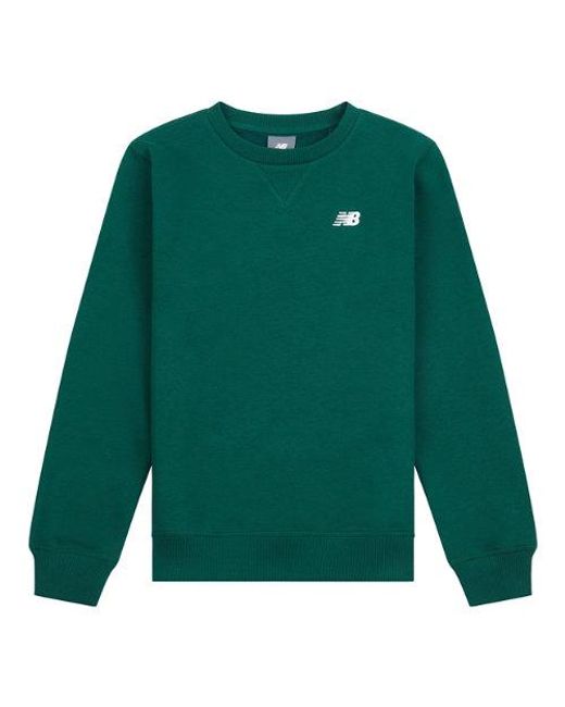 New Balance Green Boys Brush Back Small Logo Crew for men