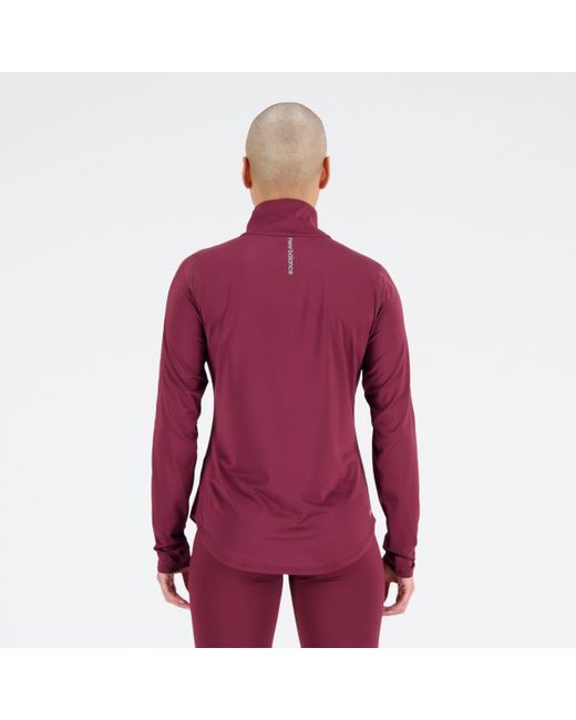 New Balance Accelerate Half Zip In Red Poly Knit