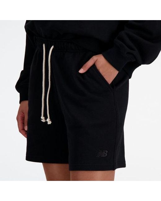 New Balance Black Athletics French Terry Shorts Shorts Lg, Cotton/Terry