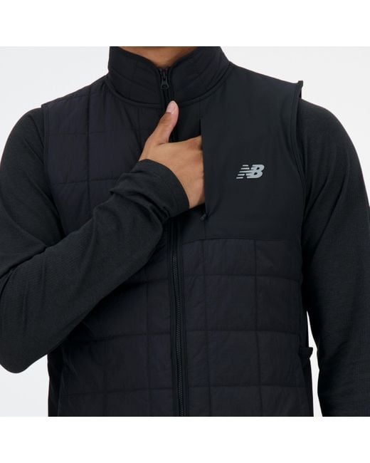 New Balance Athletics Heat Layer Vest In Black Poly Knit for men