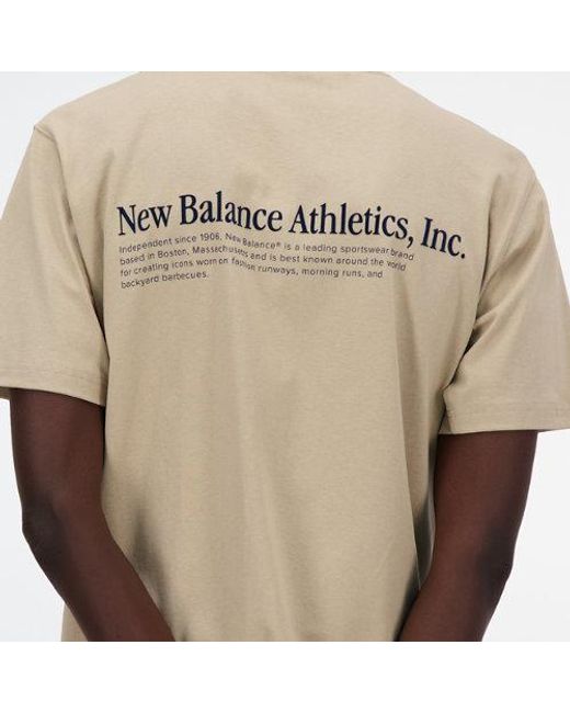 Homme Athletics Flocked T-Shirt En, Cotton, Taille New Balance pour homme en coloris Blue
