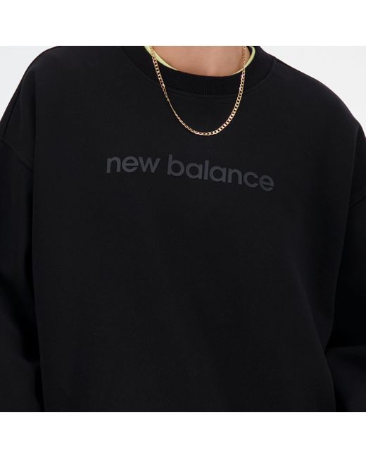 New Balance Black Hyper density double knit crew in schwarz