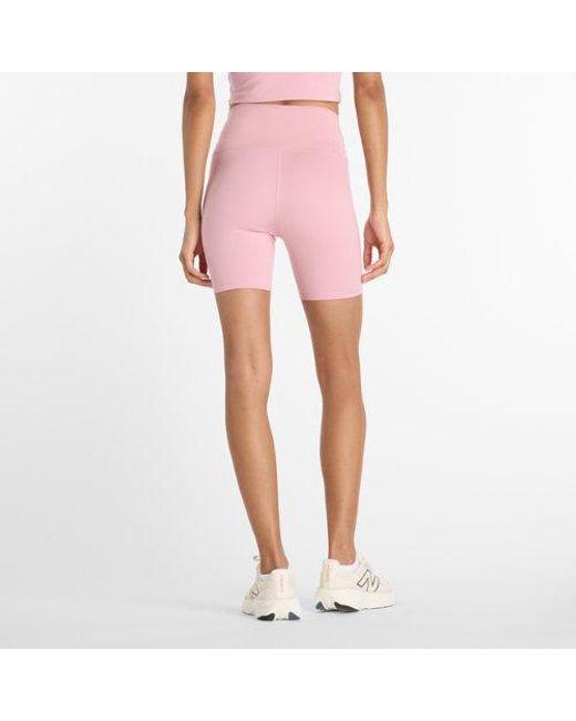 New Balance Pink Damen Nb Harmony High Rise Short 6"