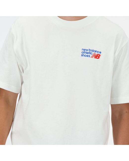 New Balance Athletics Premium Logo T-shirt In White Cotton for men