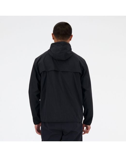 New Balance Blue Athletics Woven Jacket In Black Polywoven for men