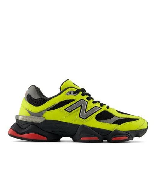 New Balance Yellow 9060 In Green/black/red Leather