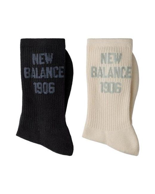 Unisexe 1906 Midcalf Socks 2 Pack En Blanc/Noir/, Cotton, Taille New Balance en coloris Natural