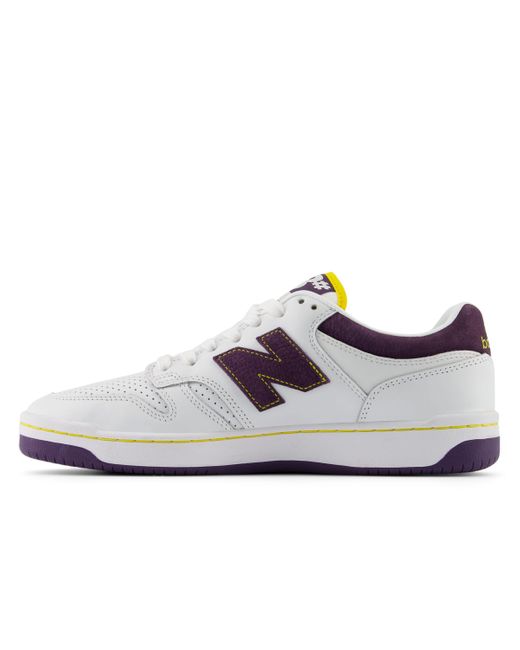 New Balance Nb Numeric 480 In White/purple Suede/mesh for men