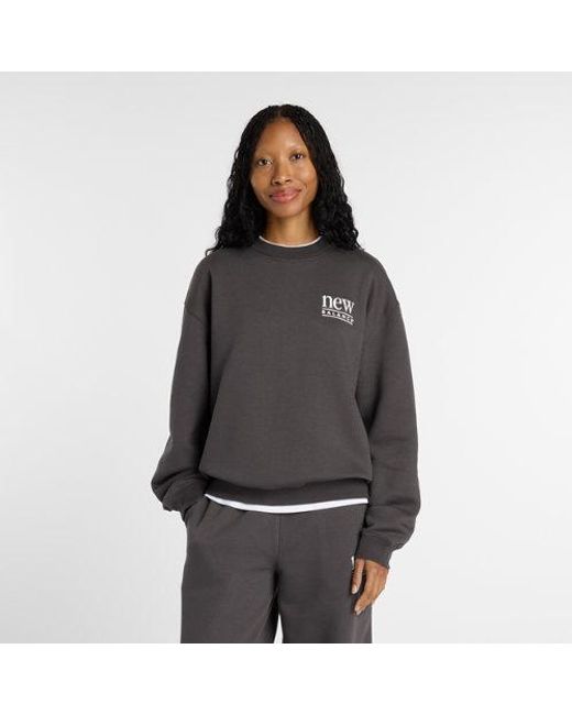 New Balance Black Reimagined Fleece Crew