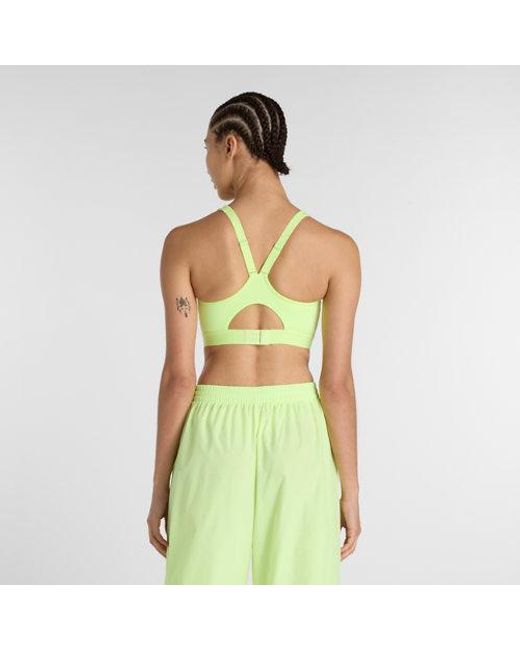 New Balance Green Nb Essential Run Bra