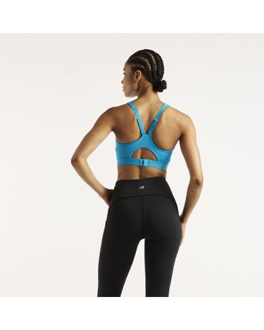 New Balance Blue Nb Essential Run Bra
