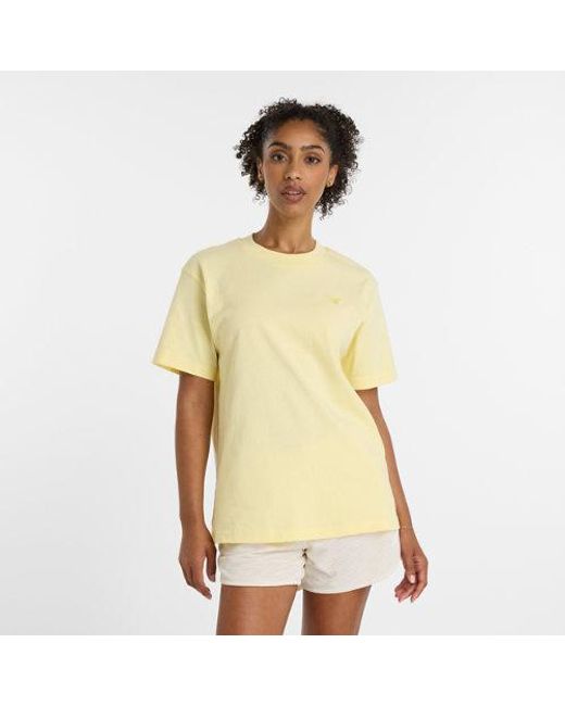 New Balance Yellow Damen Athletics Jersey T-Shirt