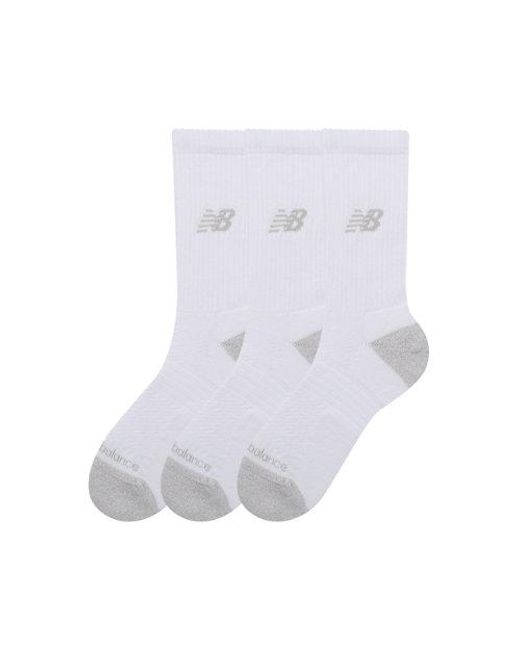 New Balance White Active Crew Socks 3 Pack