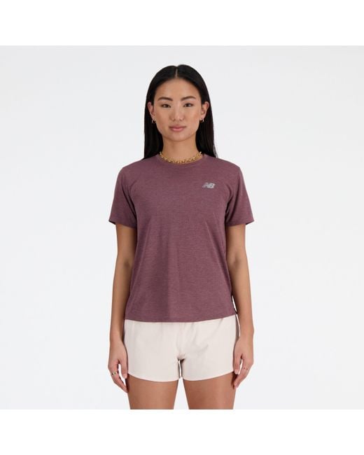 New Balance Red Athletics T-shirt In Poly Knit