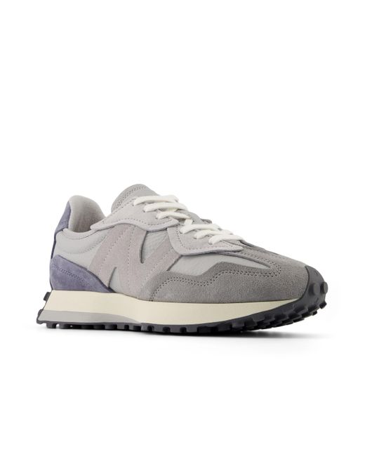 New Balance Gray 327 In Suede/mesh