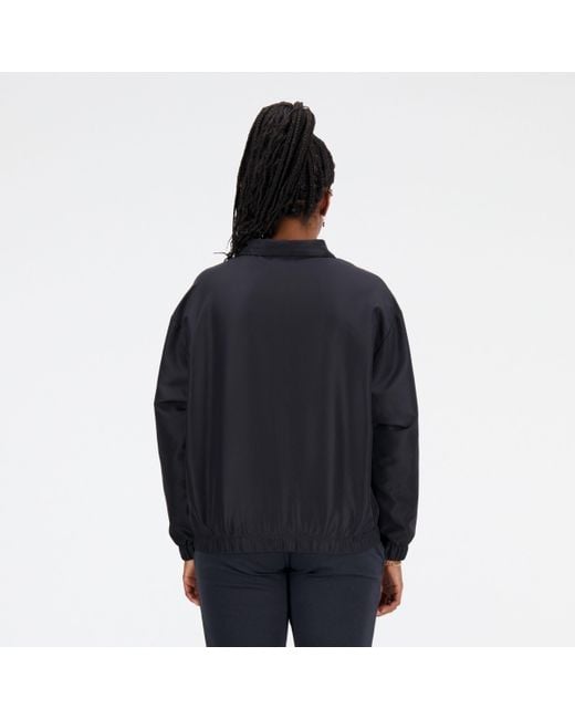 New Balance Blue Sport Woven Jacket In Black Polywoven
