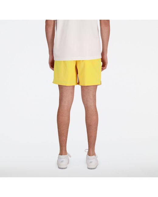 New Balance Yellow Archive Stretch Woven Short In Polywoven for men