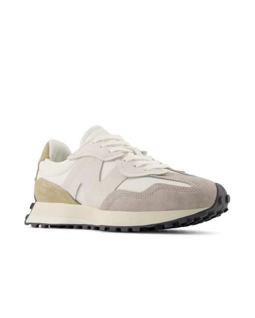 New Balance White 327 In Suede/mesh