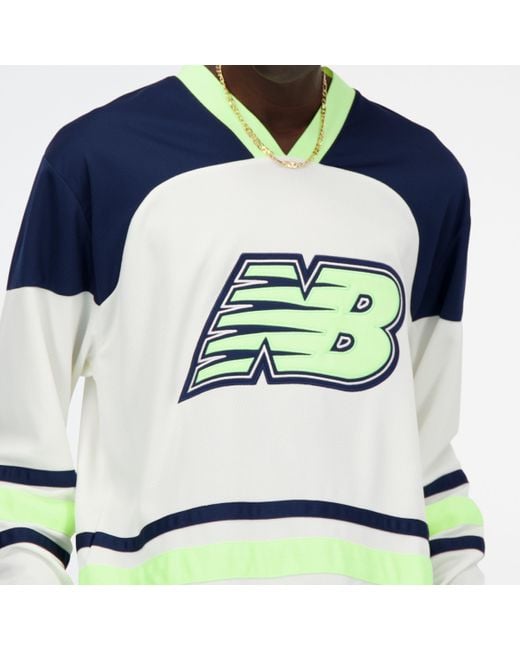 New Balance Hoops hockey jersey in weiß in Blue für Herren