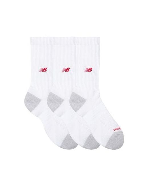 New Balance White Active Premium Crew 3 Pack Socks 3 Pack