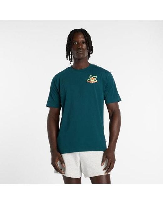 New Balance Green Boston City Run T-Shirt for men